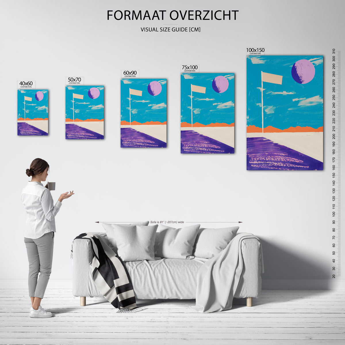 Geometrische kleurencompositie Kunstwerk