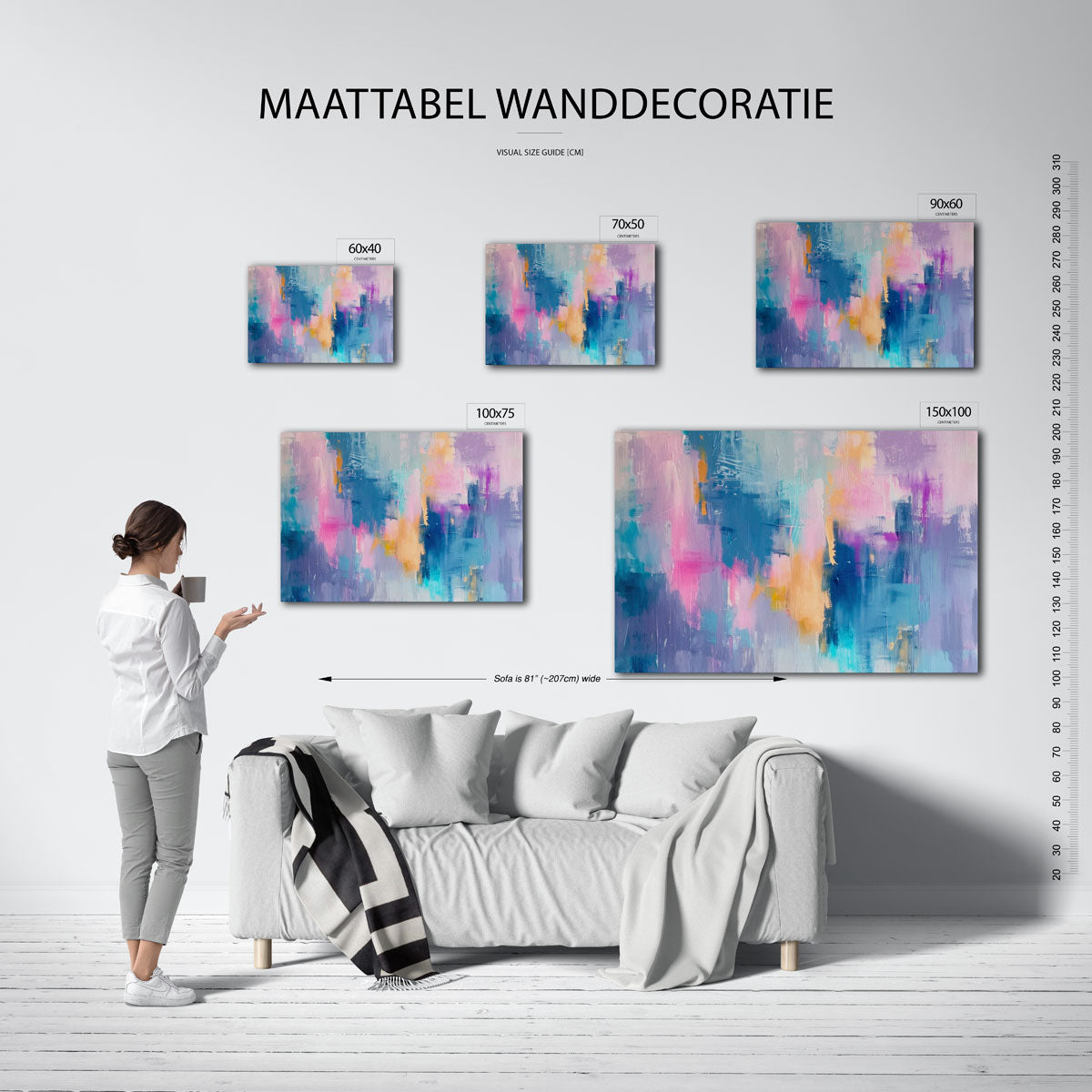 Kleurrijke vegen Kunstwerk