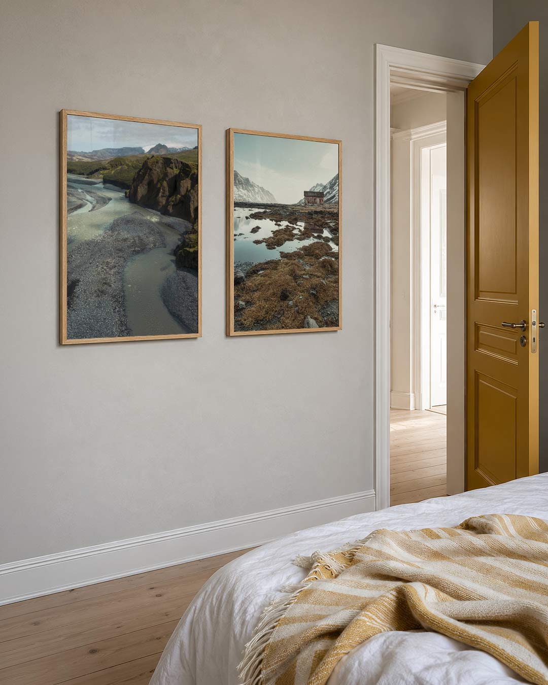 Natuurlijke rivierlijnen Posterset