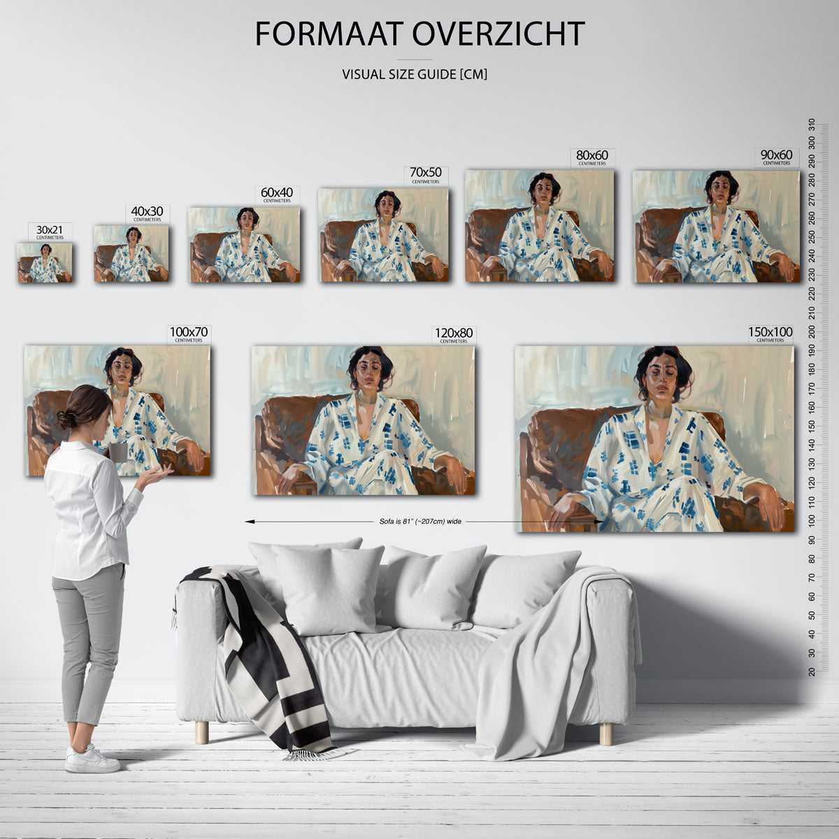 Vrouw in stoel Poster