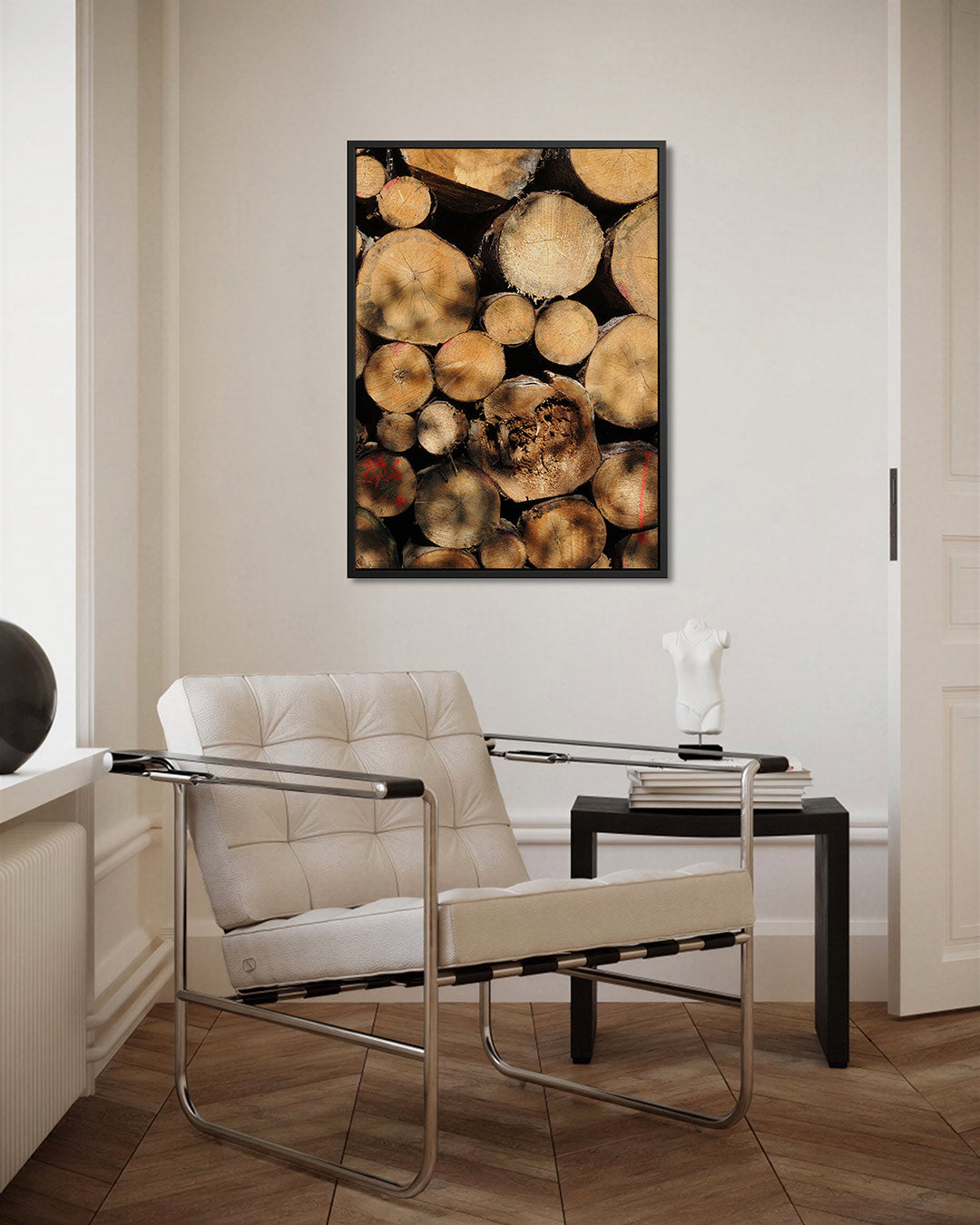 Houtstapel textuur Kunstwerk