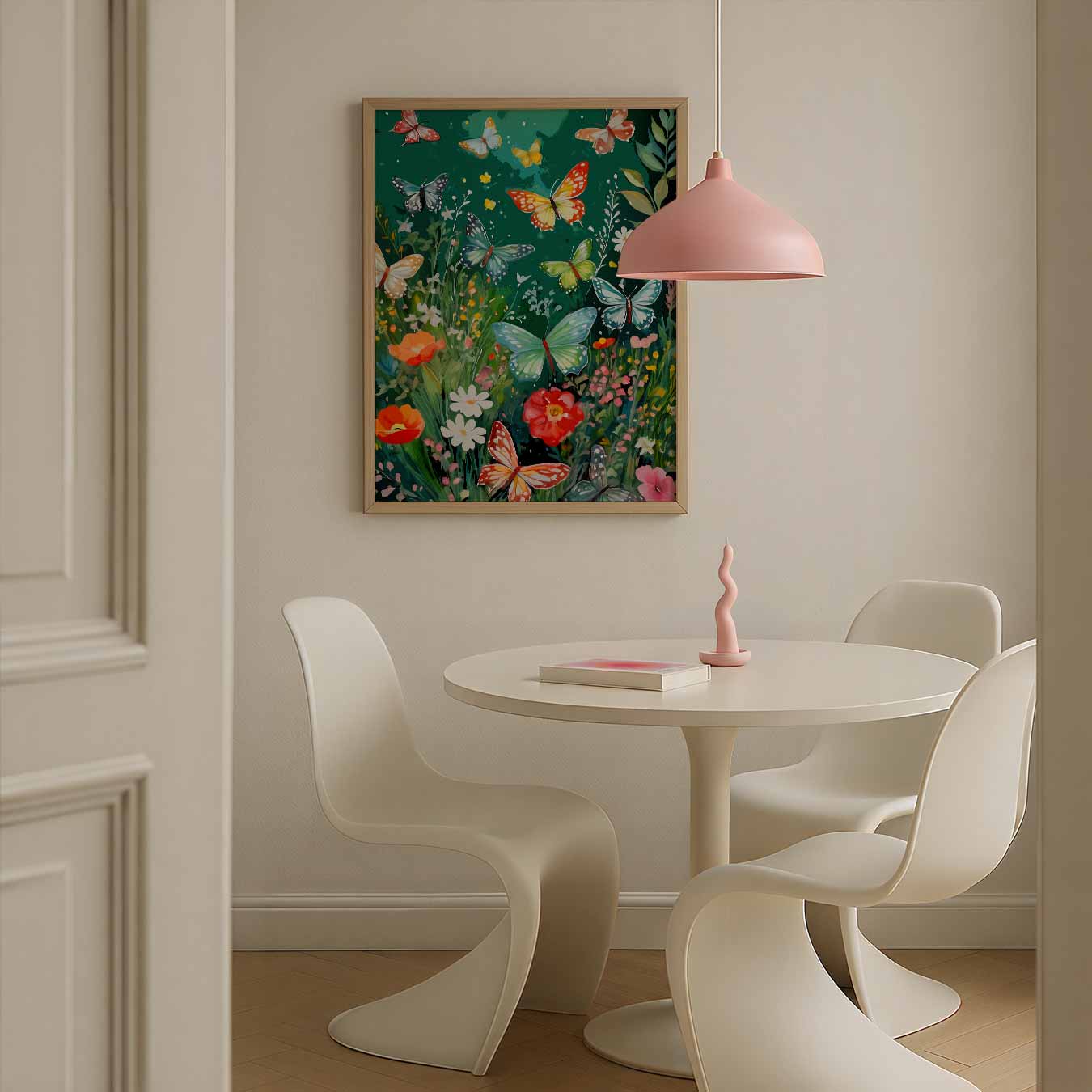 Vlinders en Bloemen Paradijs Poster-WallArtistic