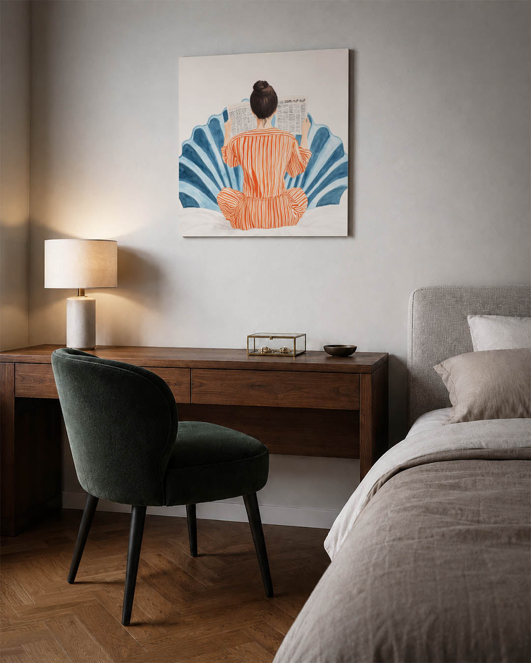 Lezende vrouw Kunstwerk