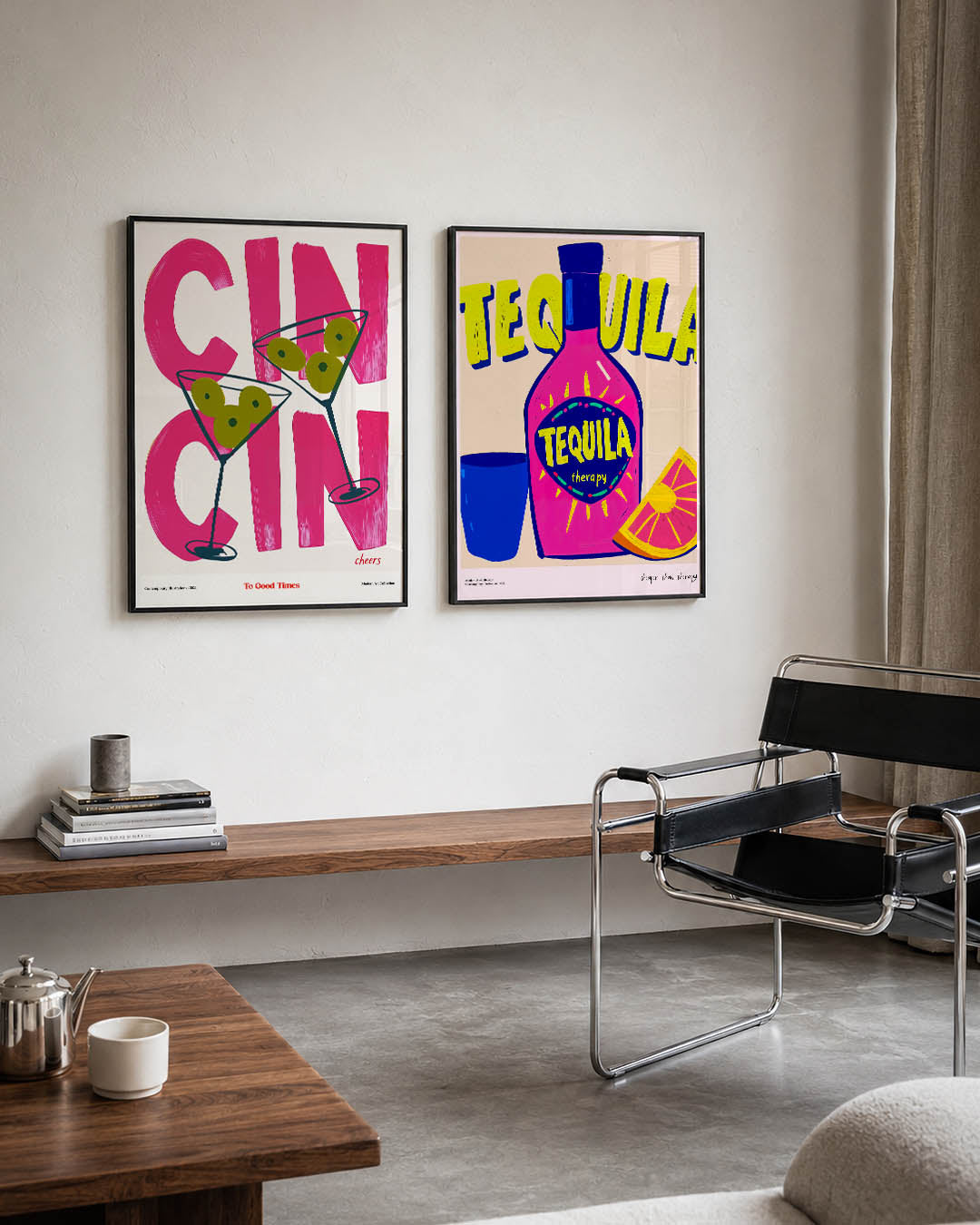 Vrolijke cocktailkleuren Posterset