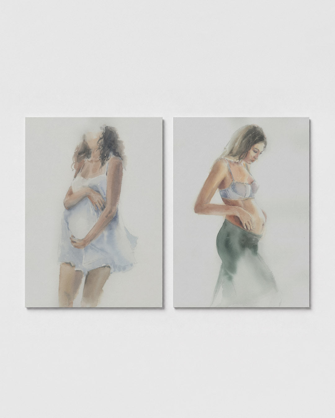 Zachte aquarelfiguur Posterset