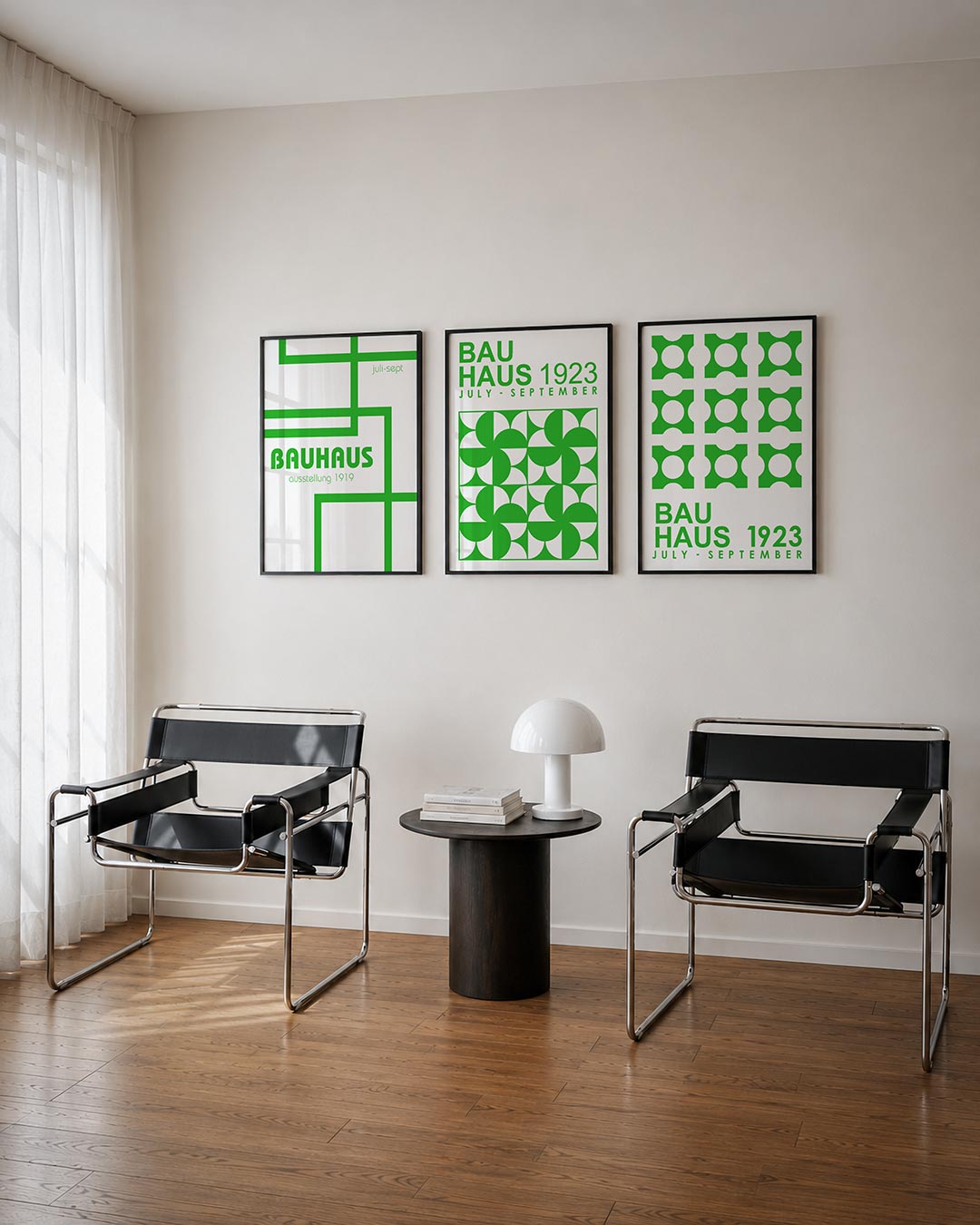 Groene lijnenspel Posterset