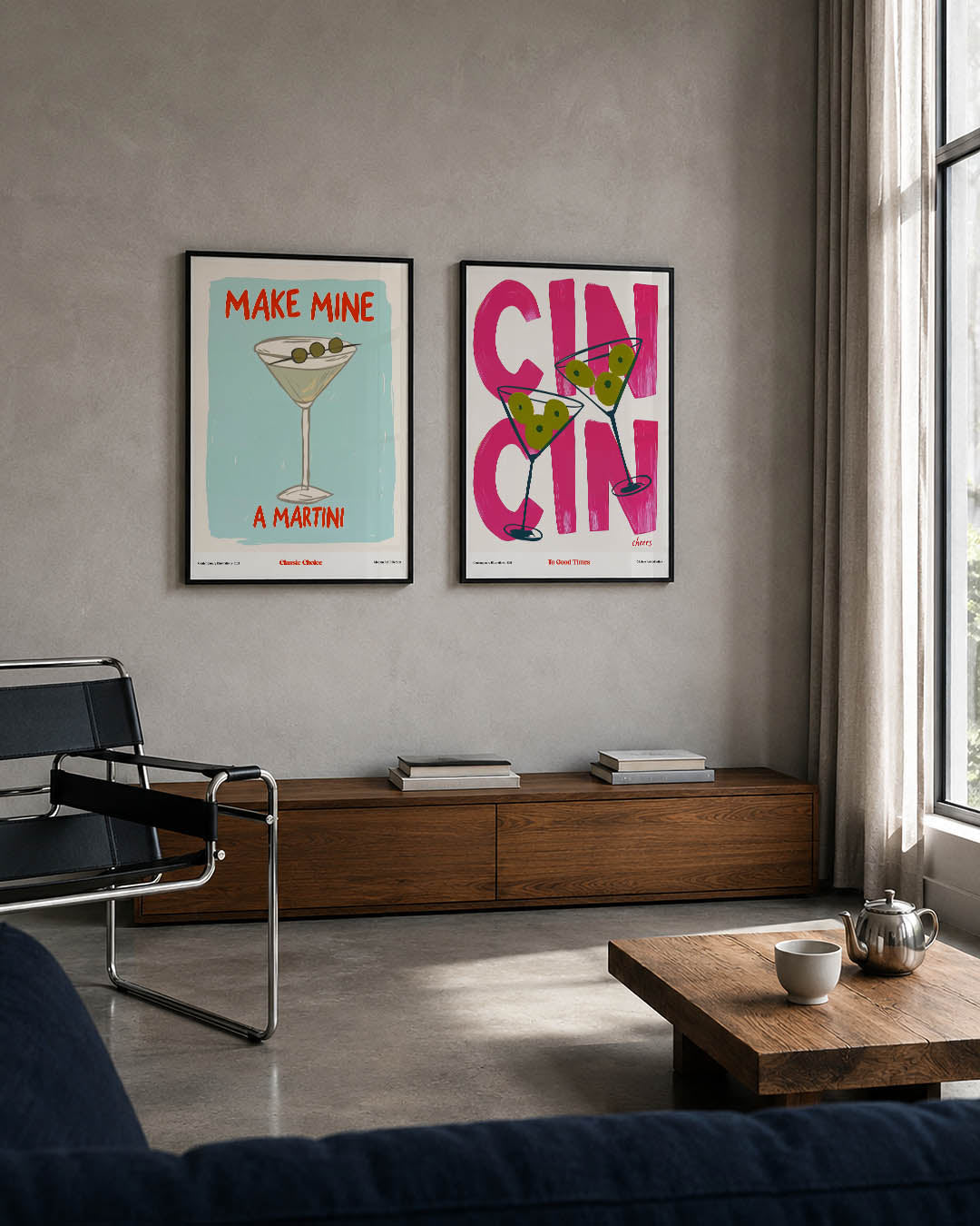 Cocktail illustratie Posterset