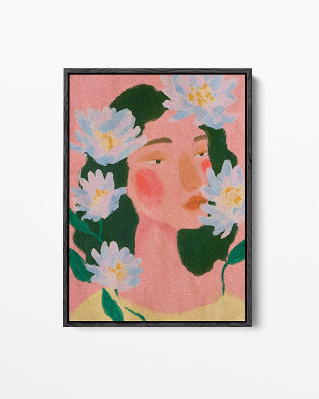 Dromerige bloemenportret Kunstwerk