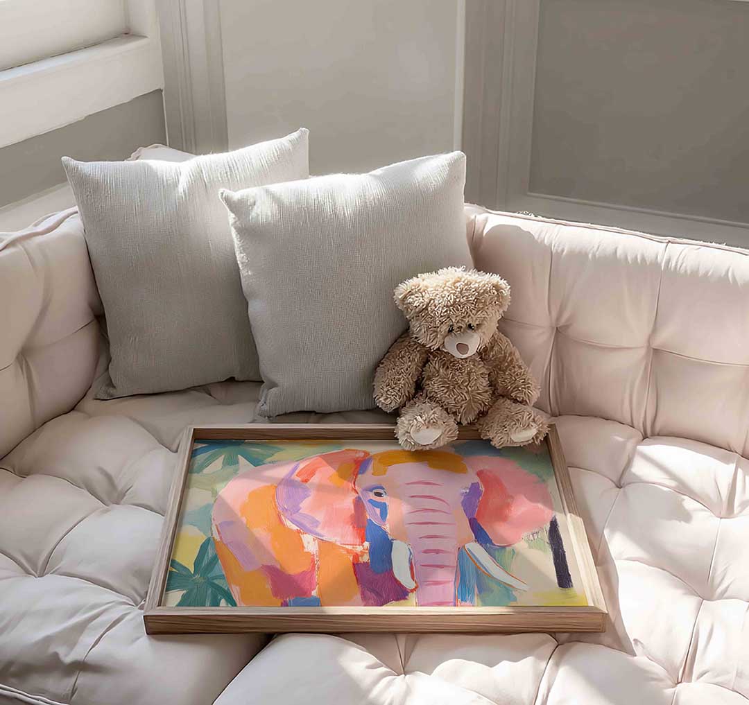Olifant in kleurrijke tinten Poster