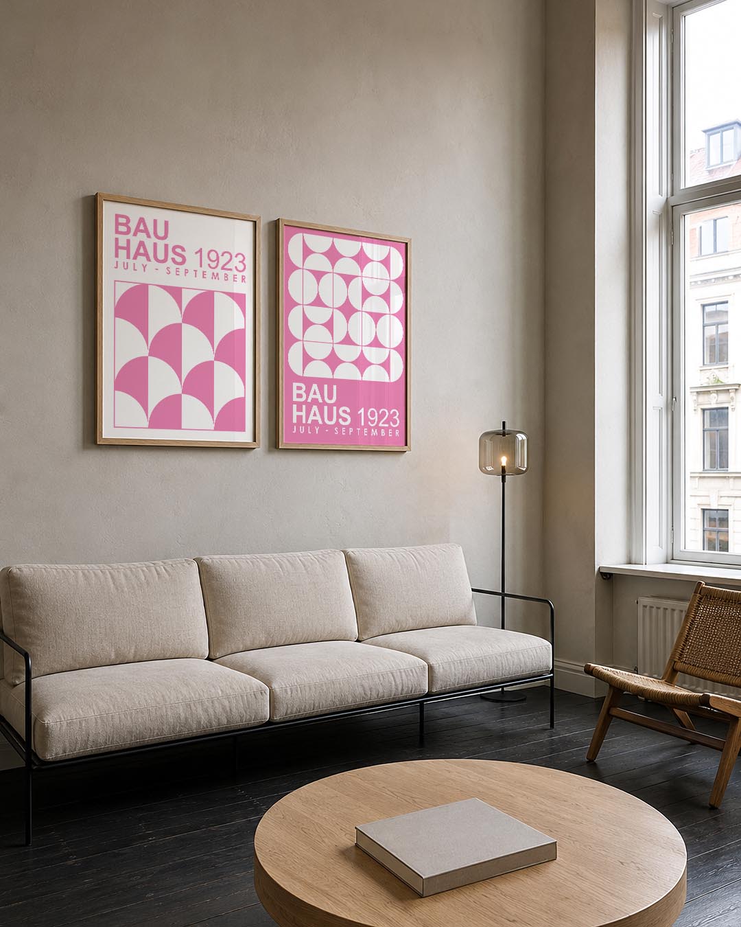 Roze vormenritme Posterset