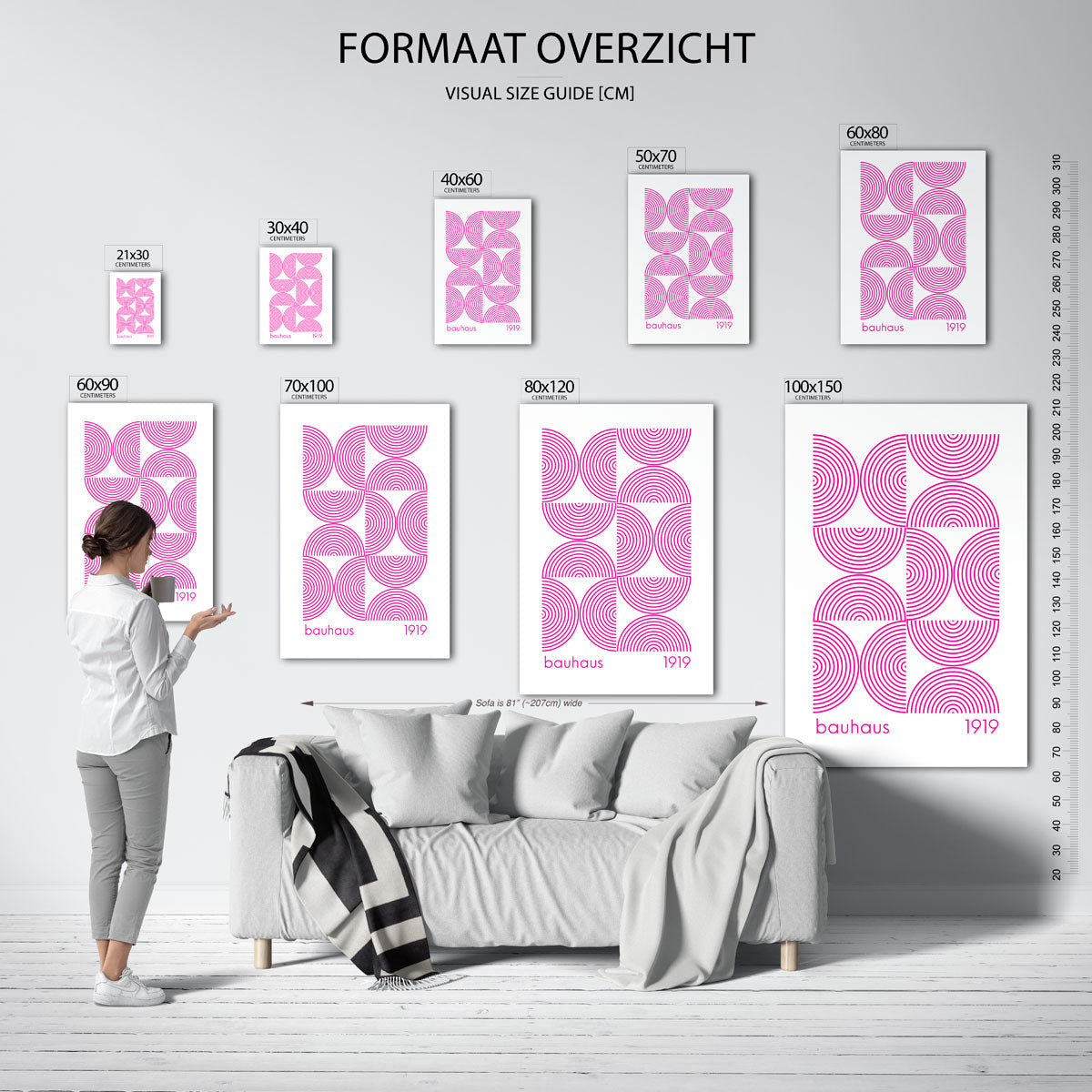 Cirkelpatroon en lijnen Poster
