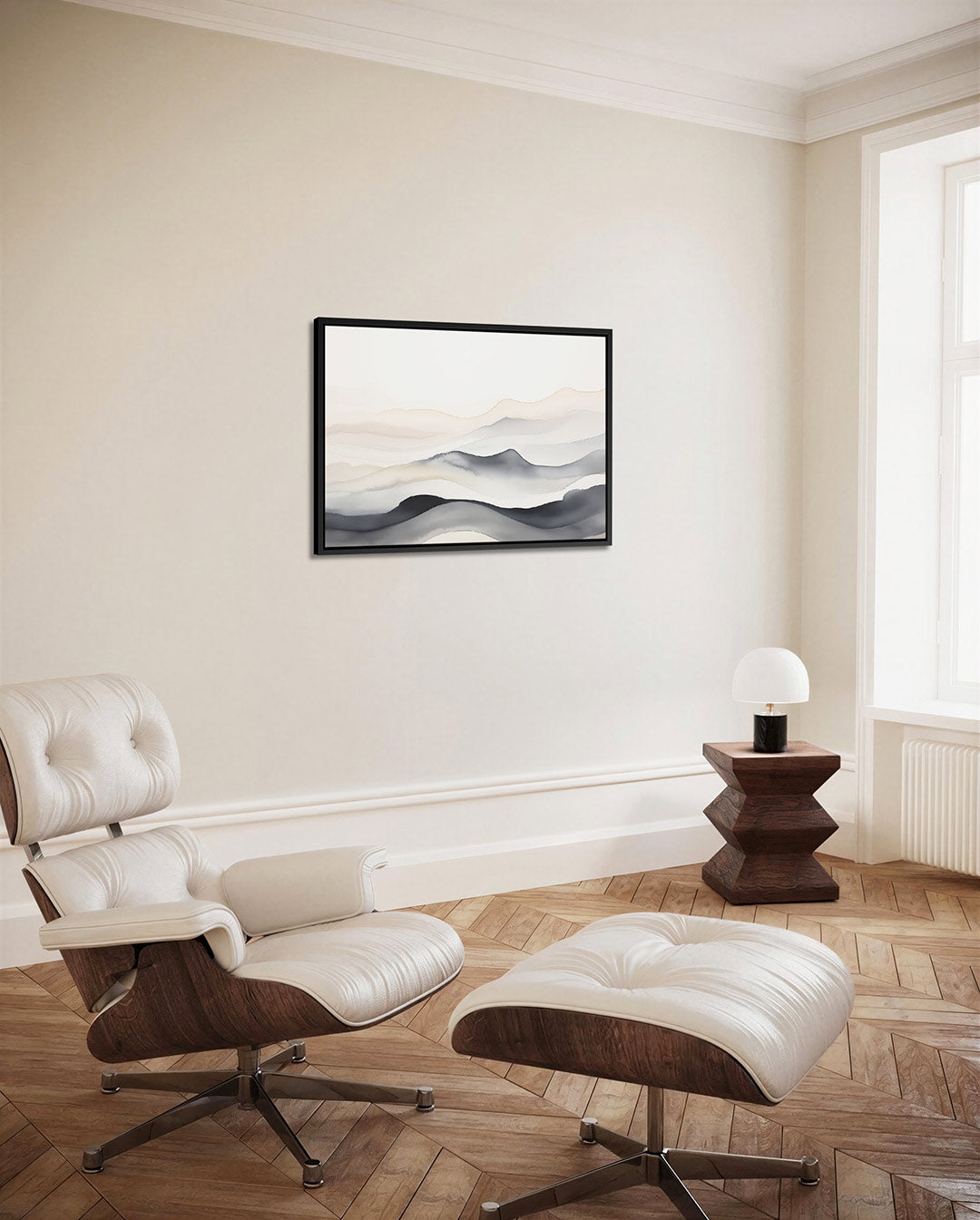Golvende lijnen landschap Kunstwerk
