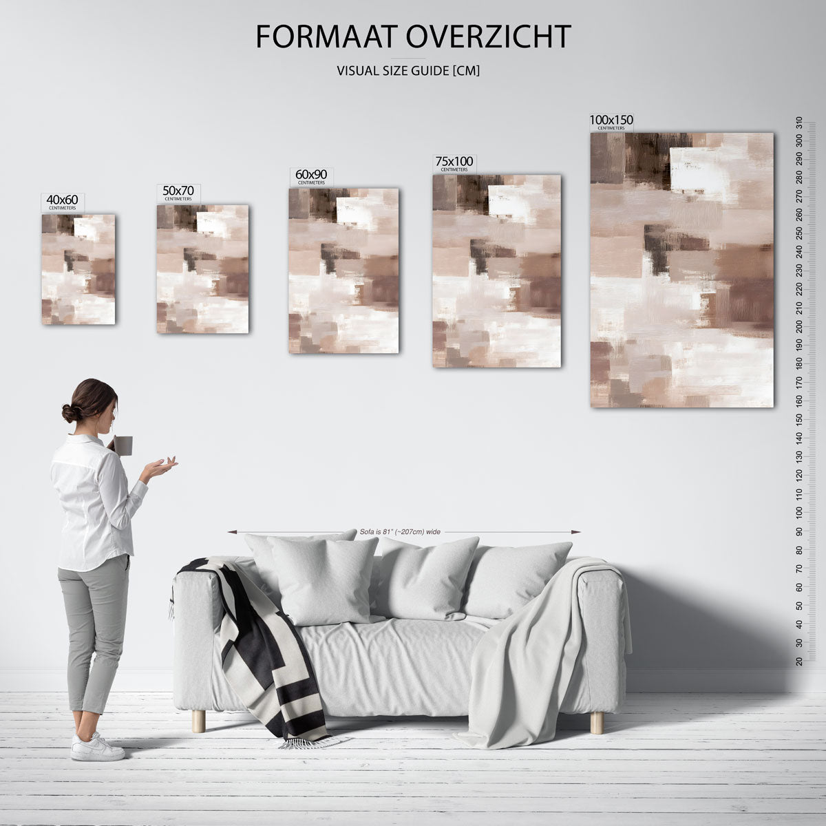 Zachte kleuren compositie Kunstwerk