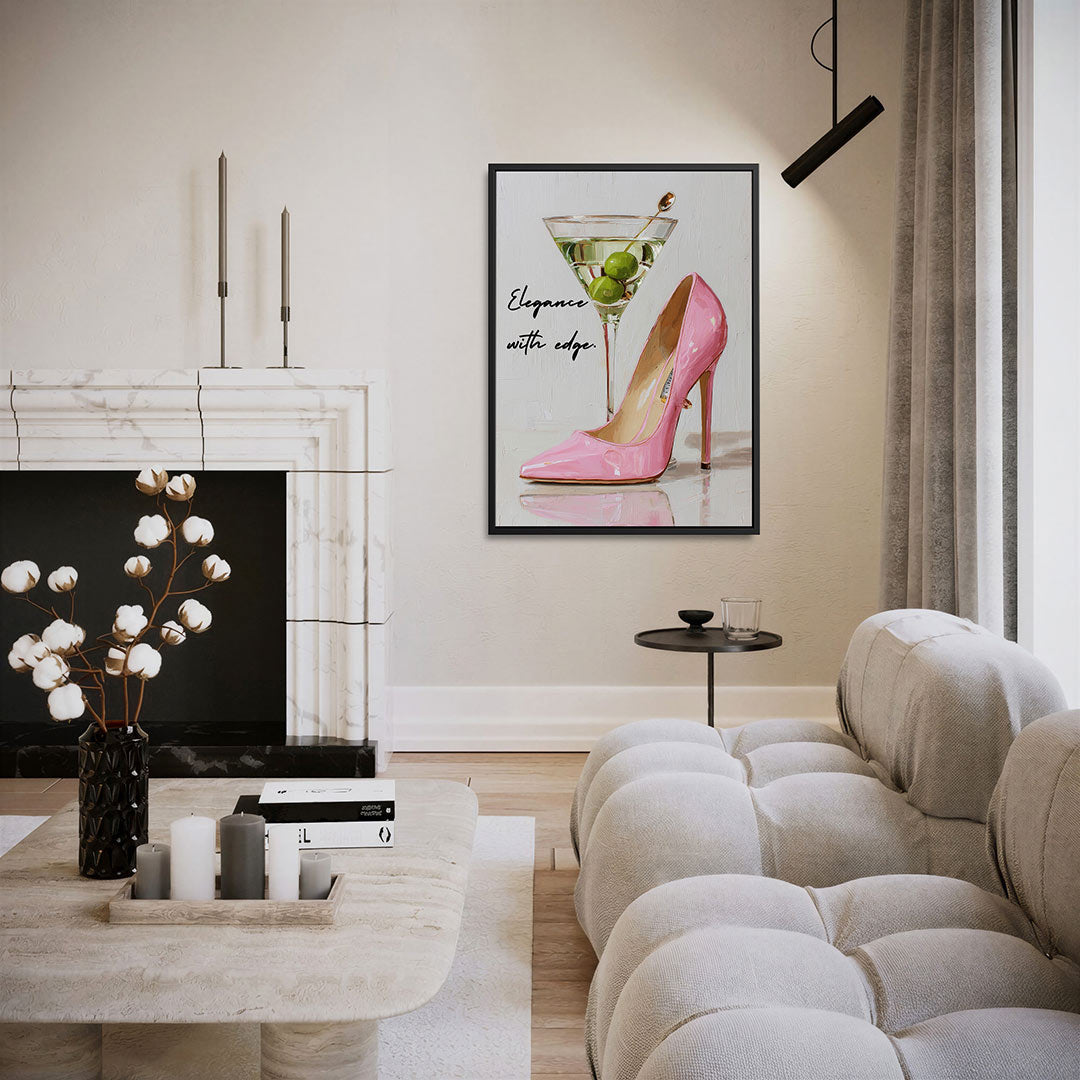 Cocktail en schoen Kunstwerk