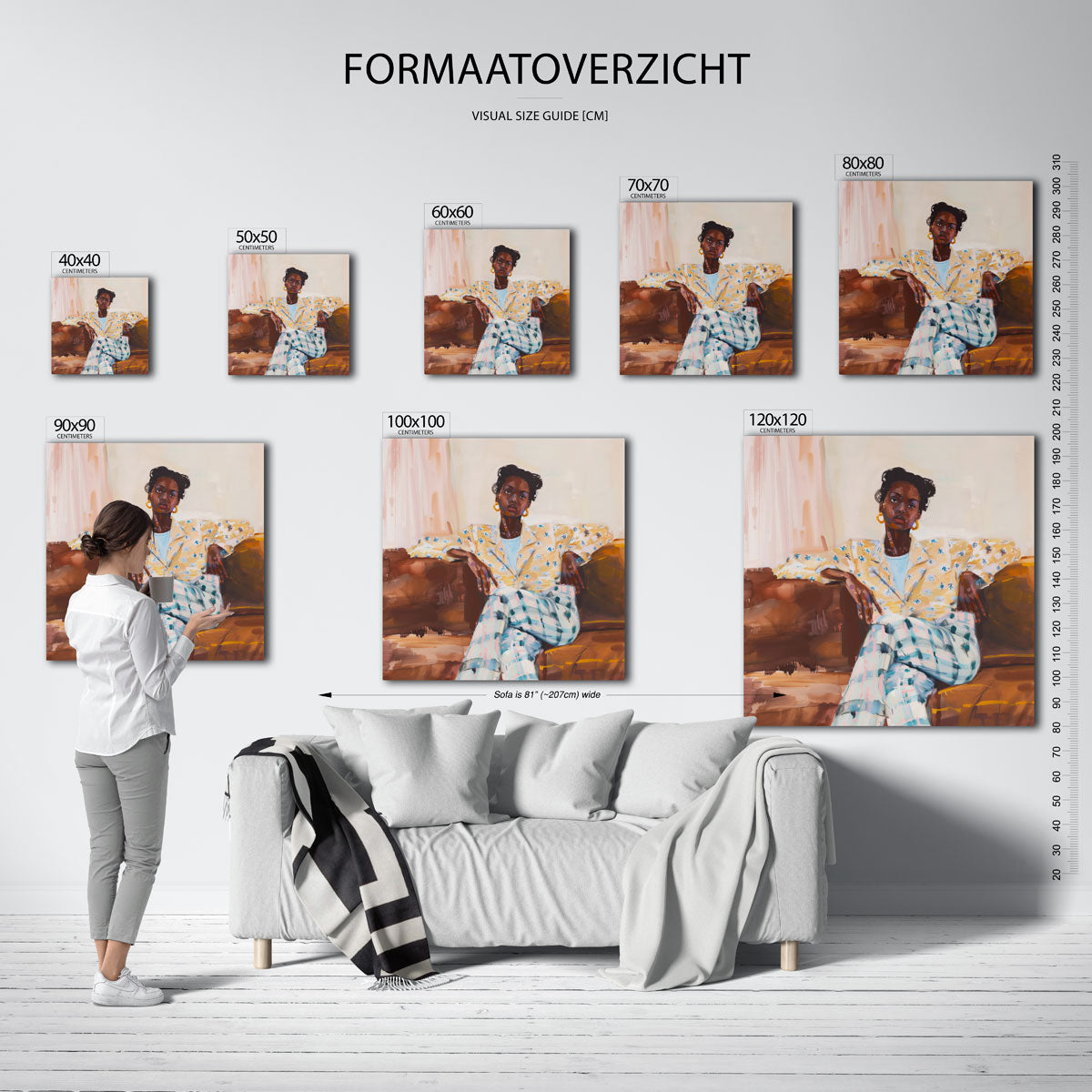 Vrouw op bank Poster