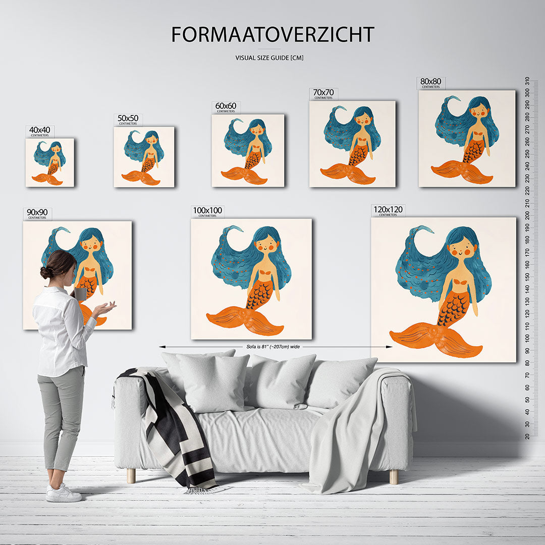 Vrolijke zeemeermin illustratie Kunstwerk