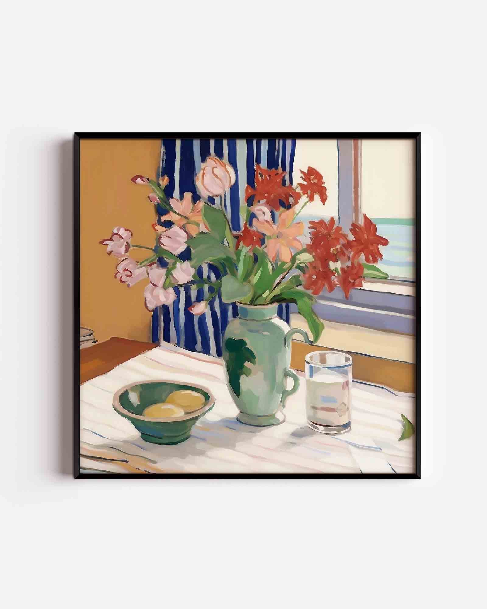 Bloemen in vaas Poster