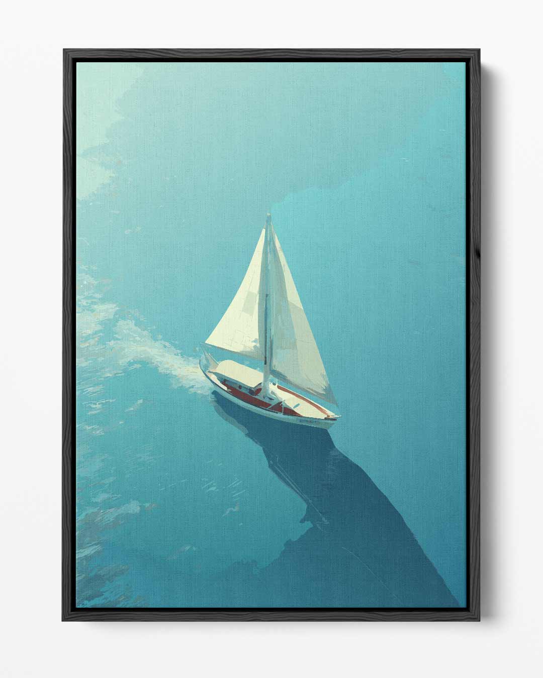 Zeilboot op Kalme Zee Kunstwerk-canvas-dibond-plexiglas-wanddecoratie-WallArtistic