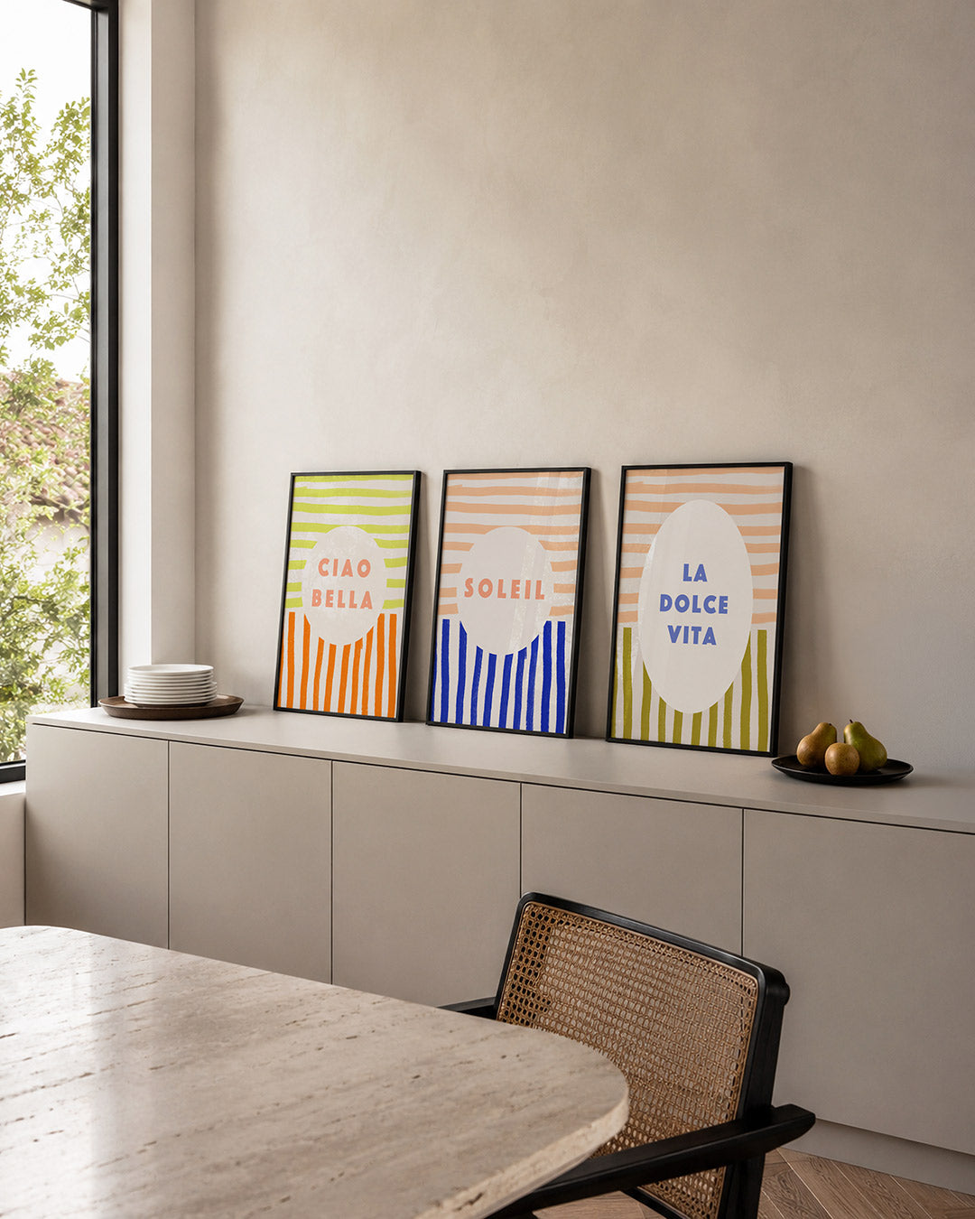 Strepen en cirkel Posterset