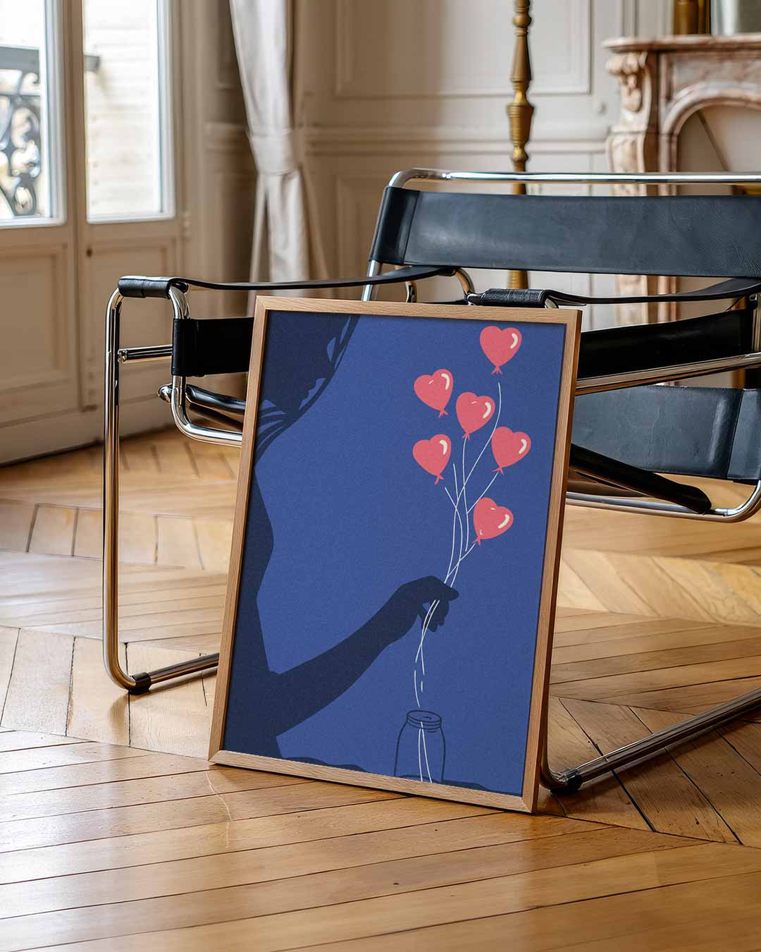 Dromerige Hartenballonnen Poster-WallArtistic