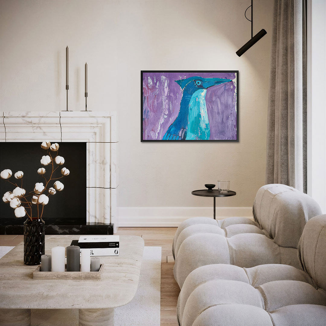 Vogelsilhouet in kleur Kunstwerk