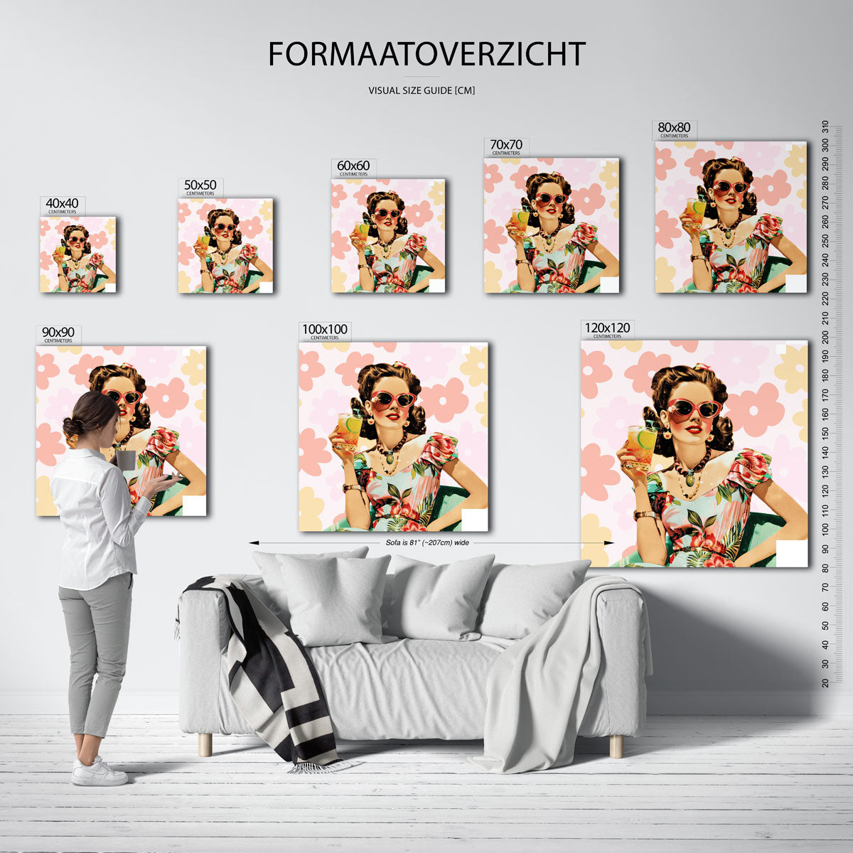 Vrouw met cocktail Poster