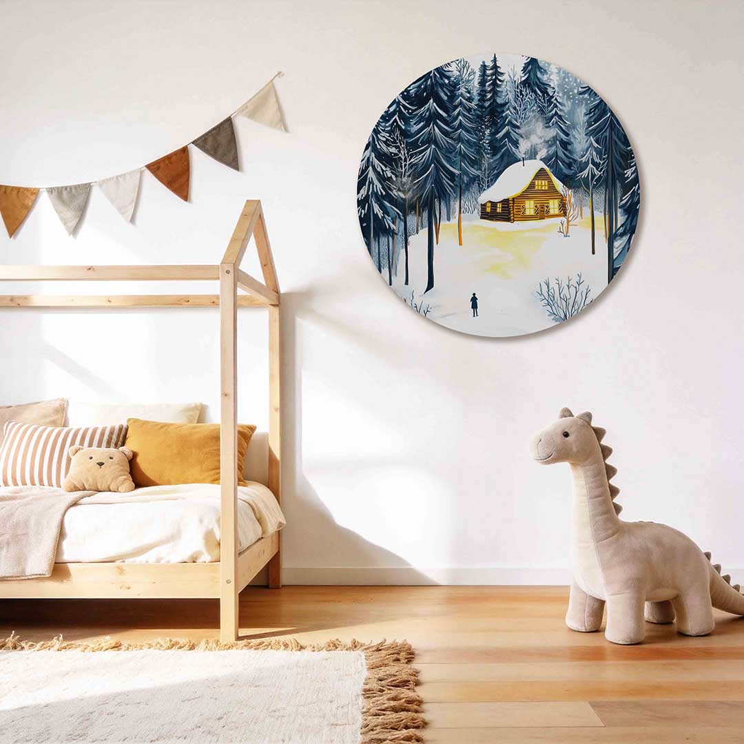 Winterlandschap met huis Muurcirkel