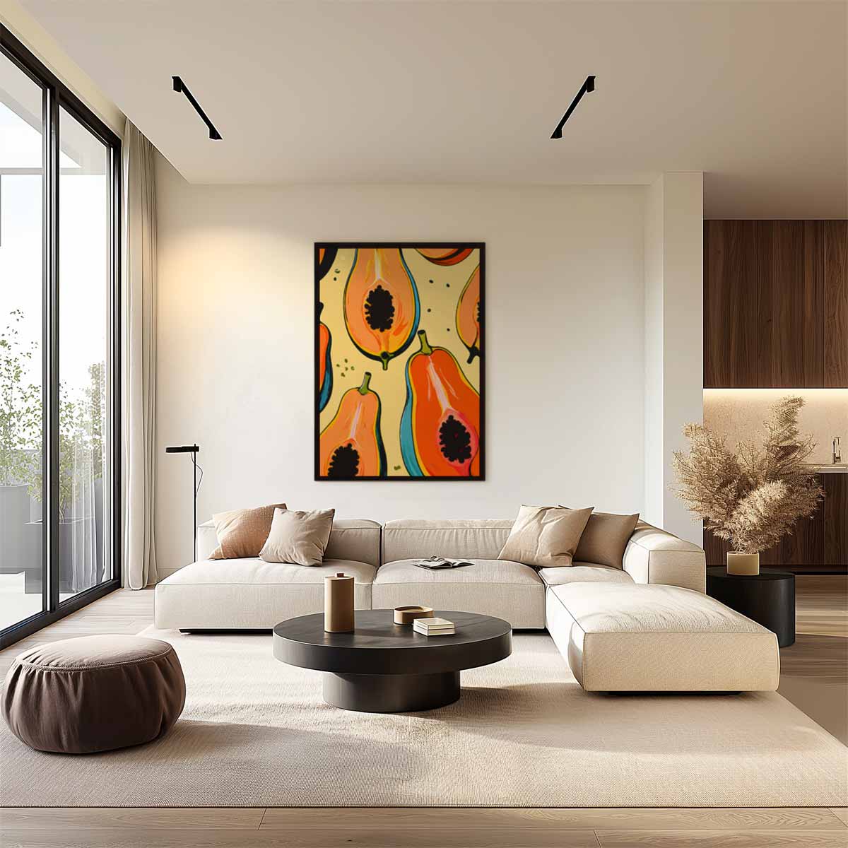 Tropisch Papaya Paradijs Kunstwerk-canvas-dibond-plexiglas-wanddecoratie-WallArtistic