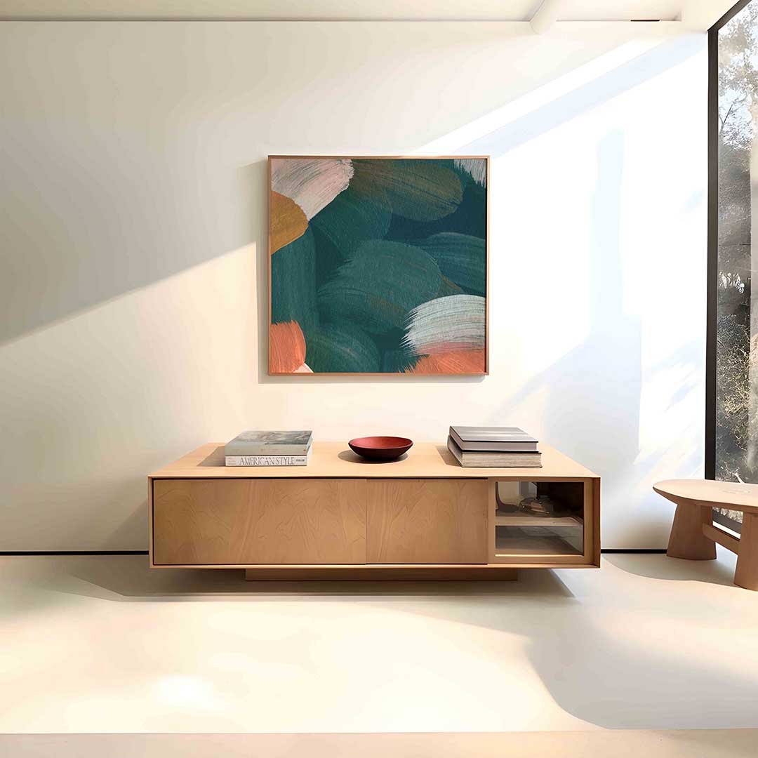 Abstracte penseelstreken Poster