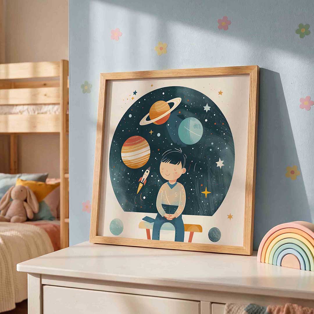 Kind met planeten Poster