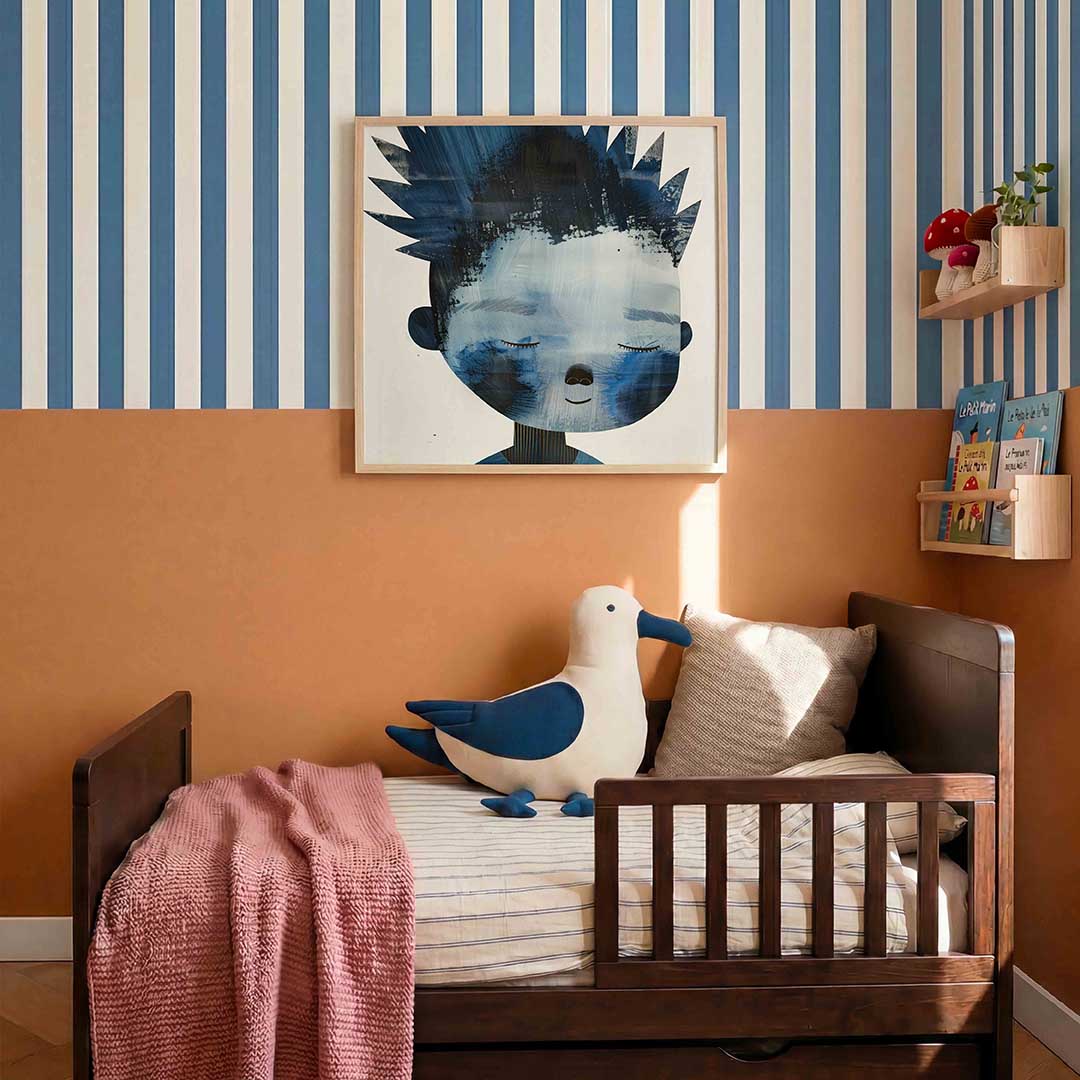 Blauw gezicht Poster