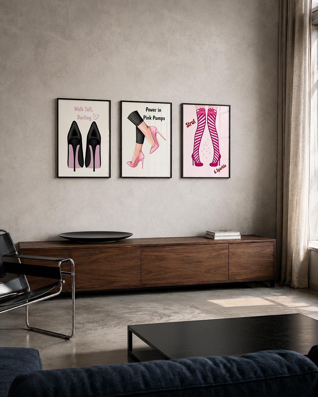 Schoenensilhouet en tekst Posterset