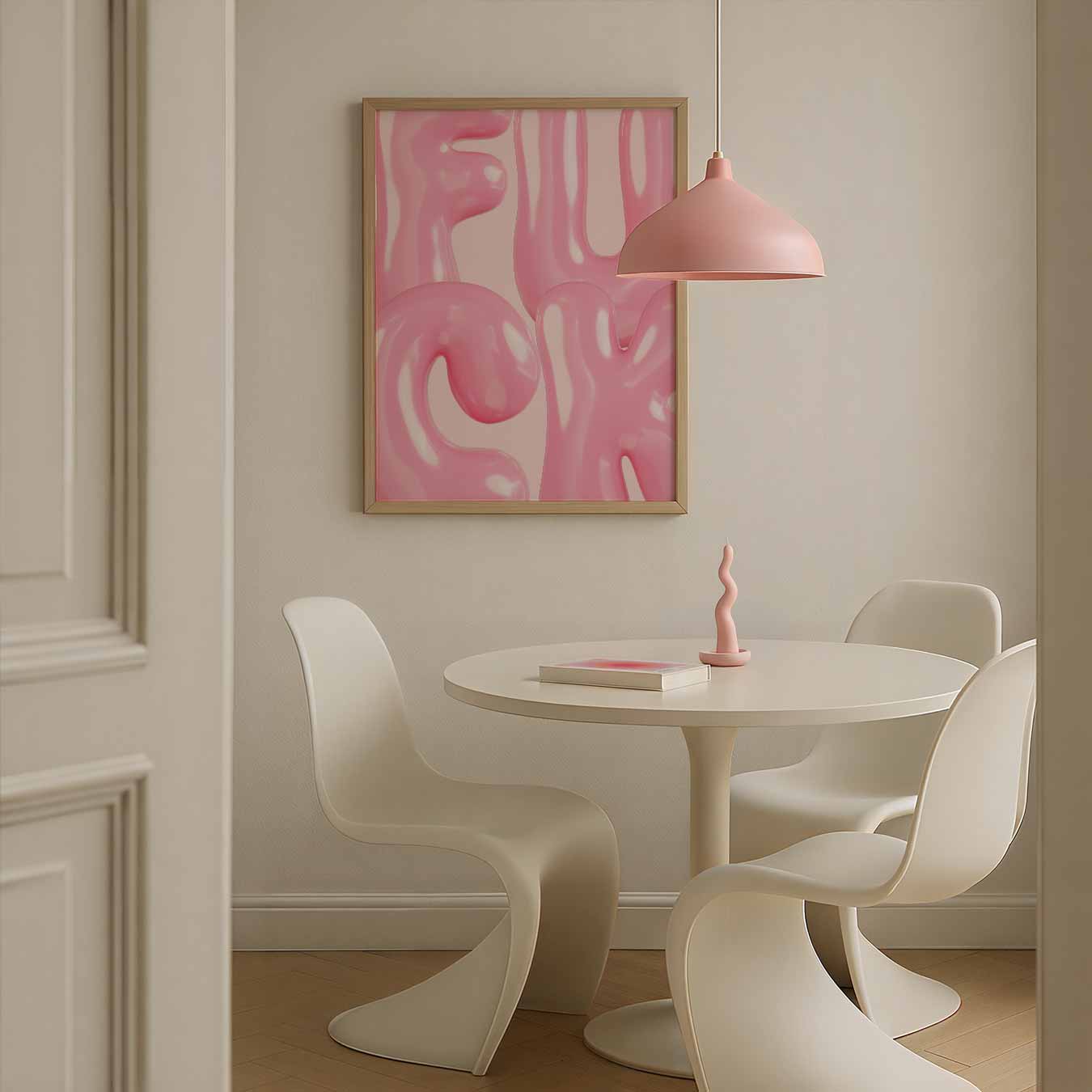 Roze Glans Letters Poster-WallArtistic