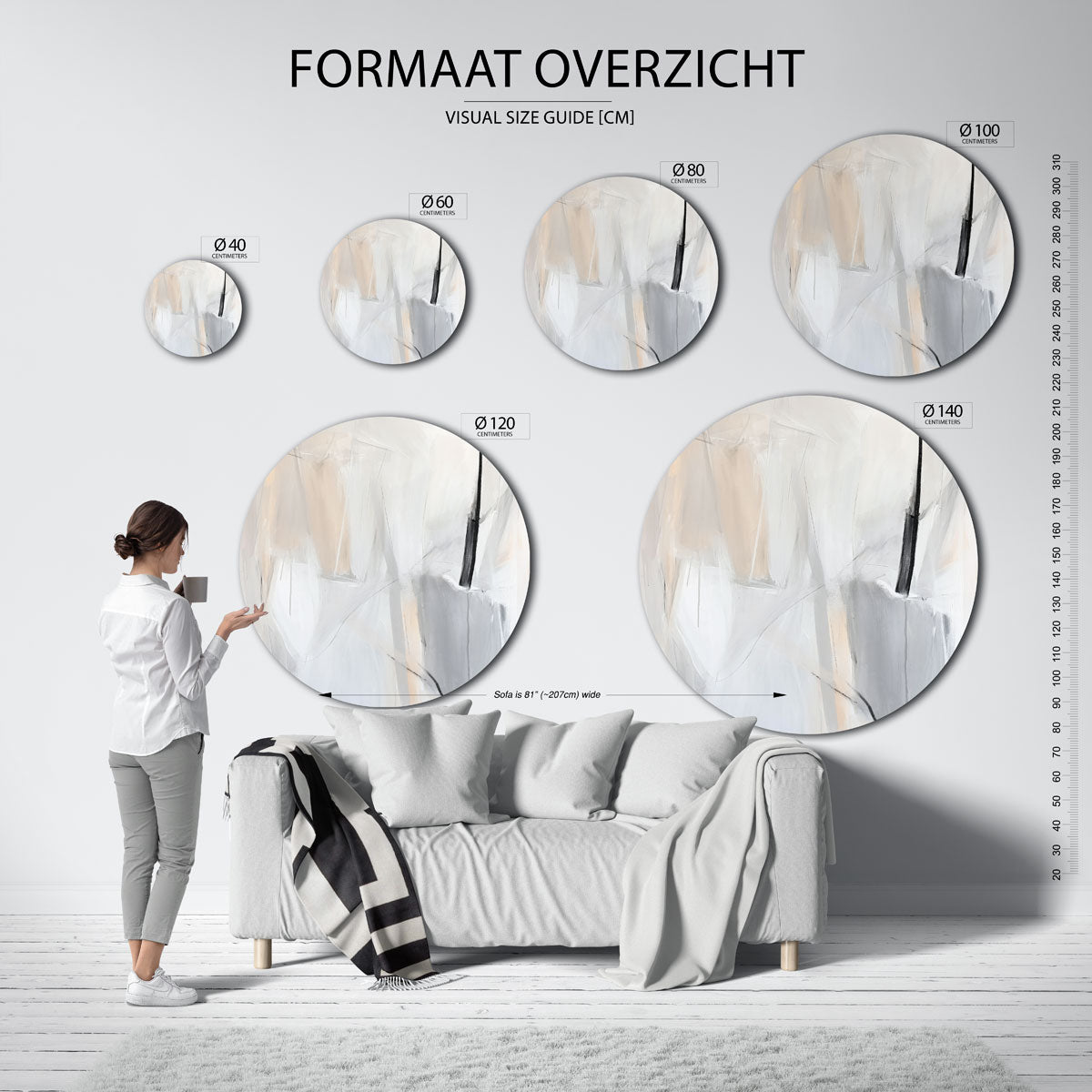 Abstracte vormen Muurcirkel