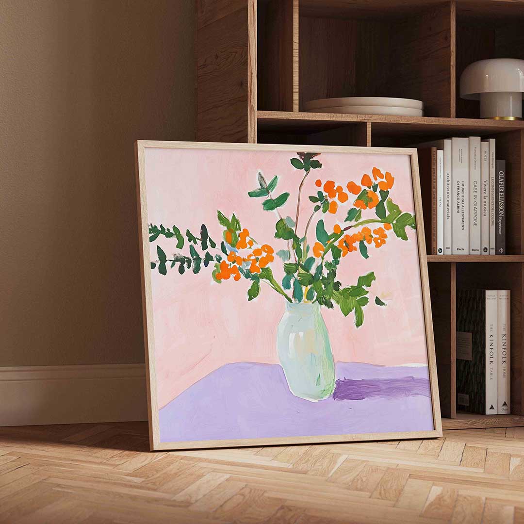 Bloemen in vaas Poster