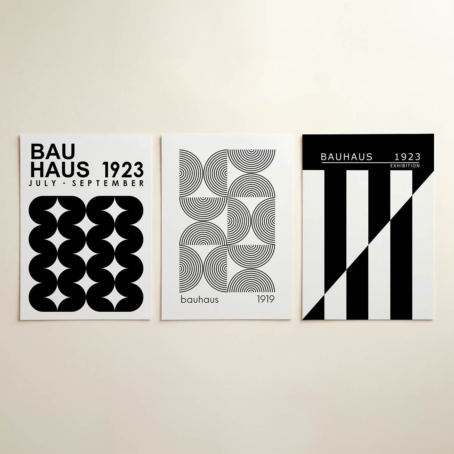 Zwart wit vormen Posterset