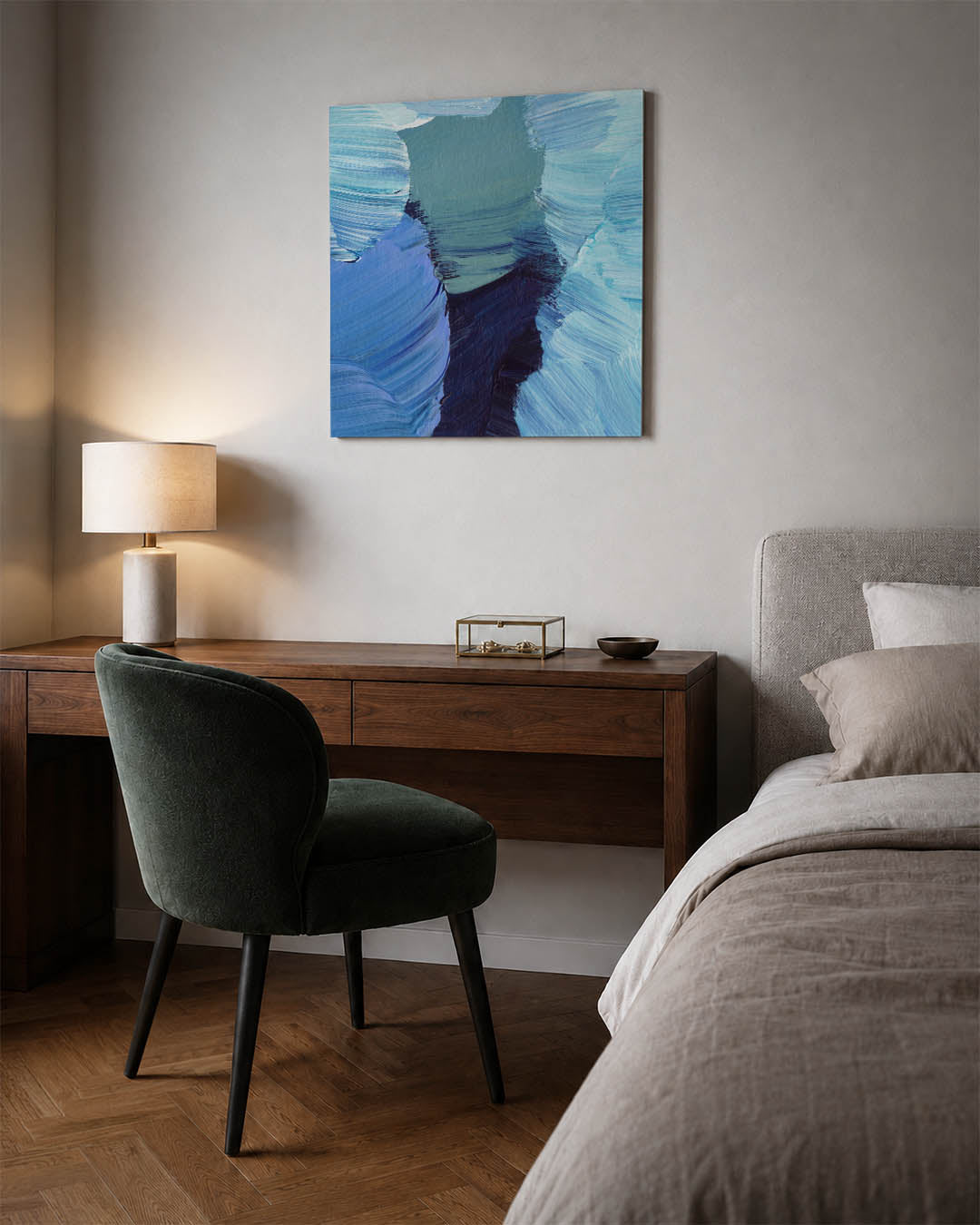 Dynamische blauwtinten Kunstwerk