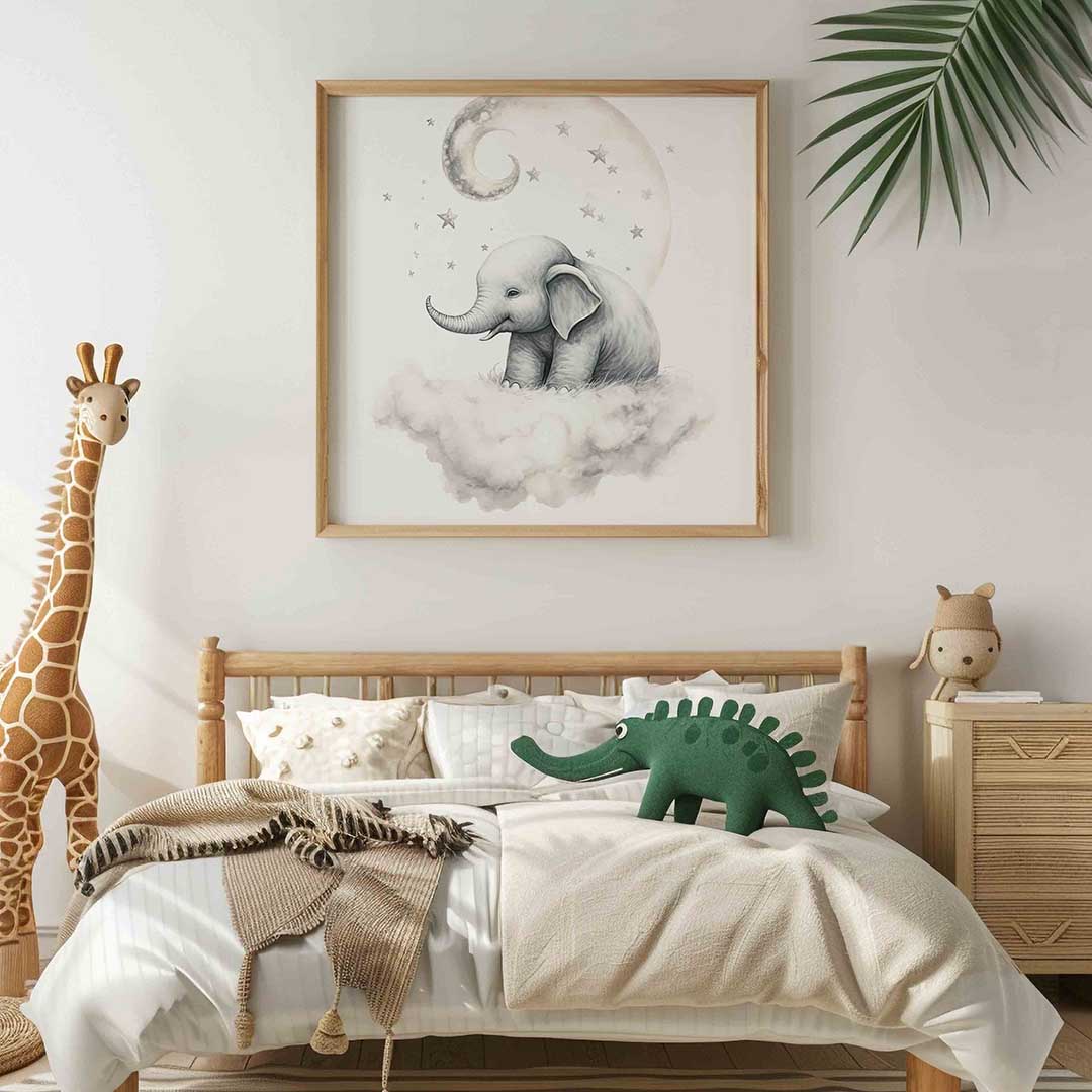 Olifant op wolk Poster