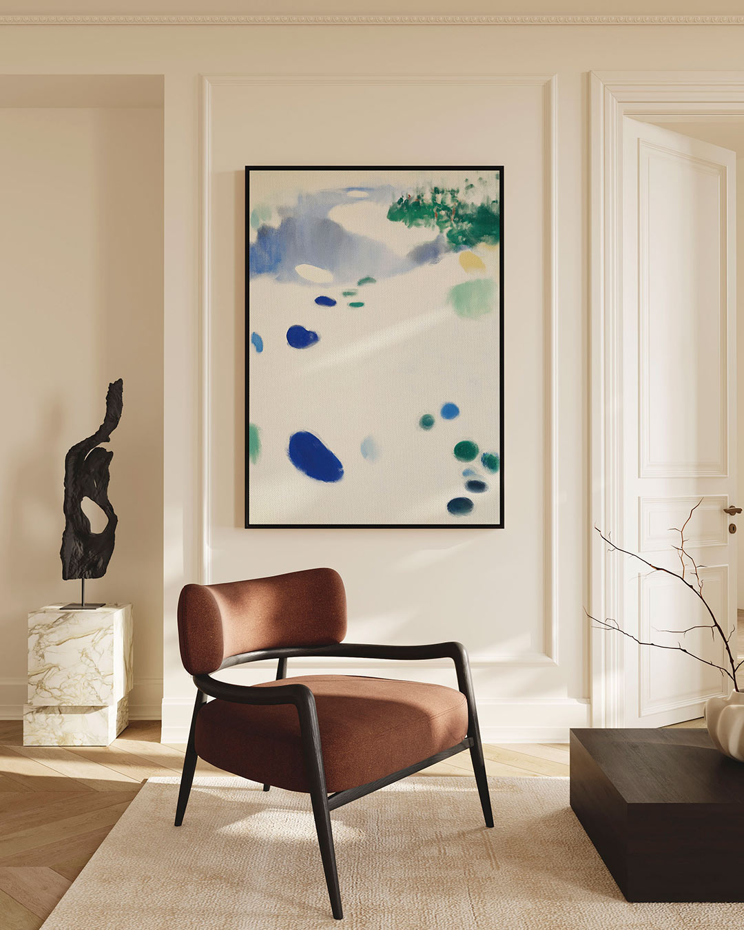 Vloeiende kleurencompositie Kunstwerk