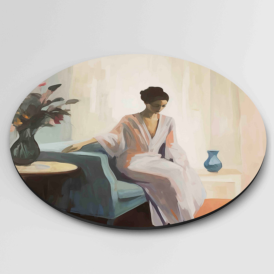 Vrouw in interieur Muurcirkel