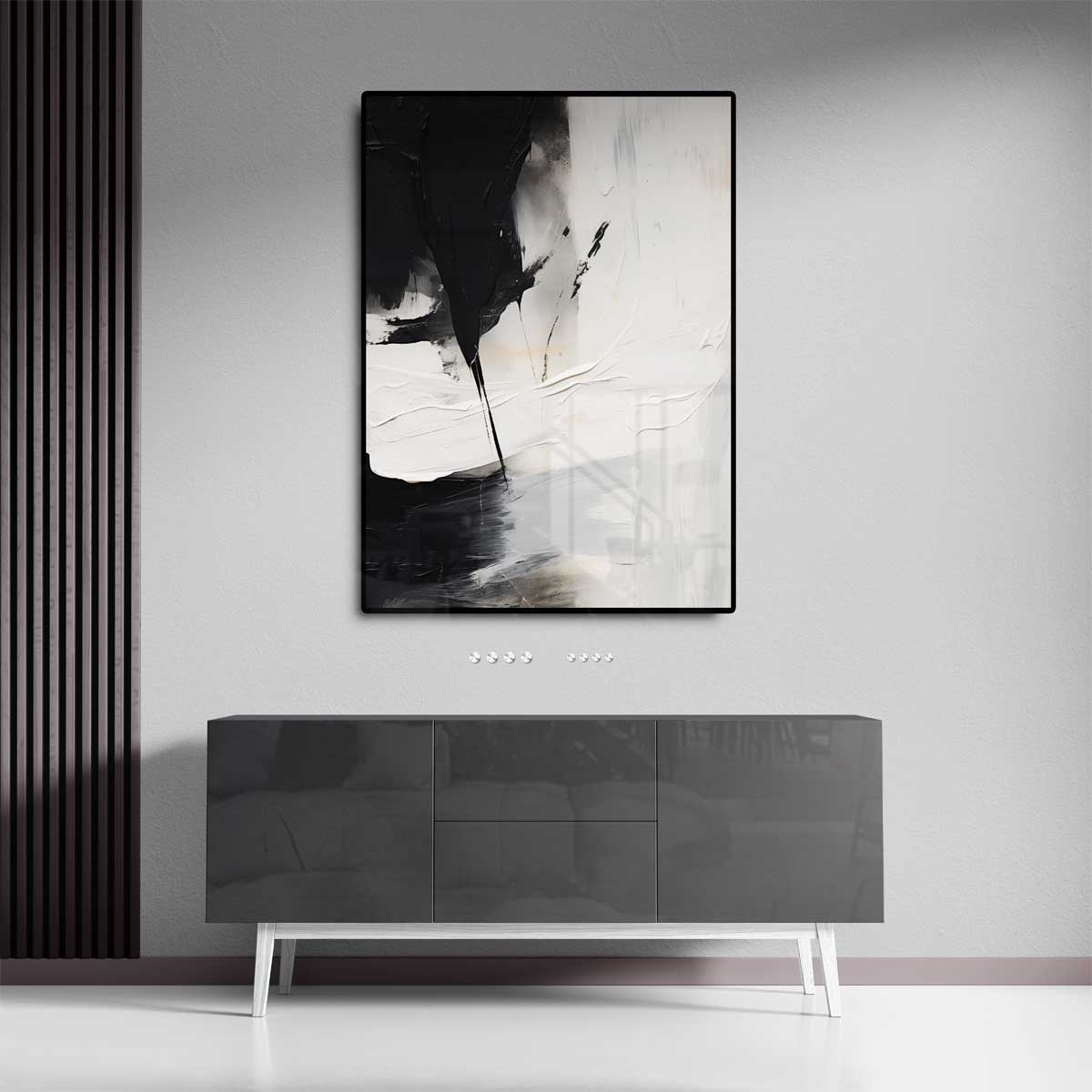 Eclips in Monochroom Kunstwerk-canvas-dibond-plexiglas-wanddecoratie-WallArtistic