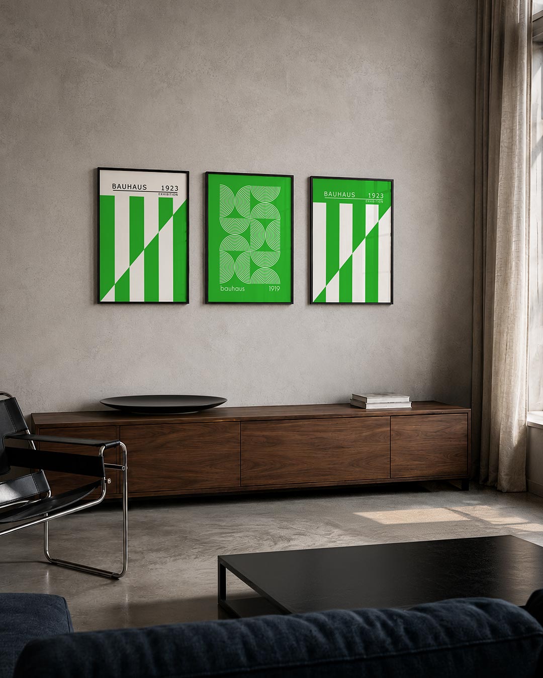 Groene lijnenspel Posterset