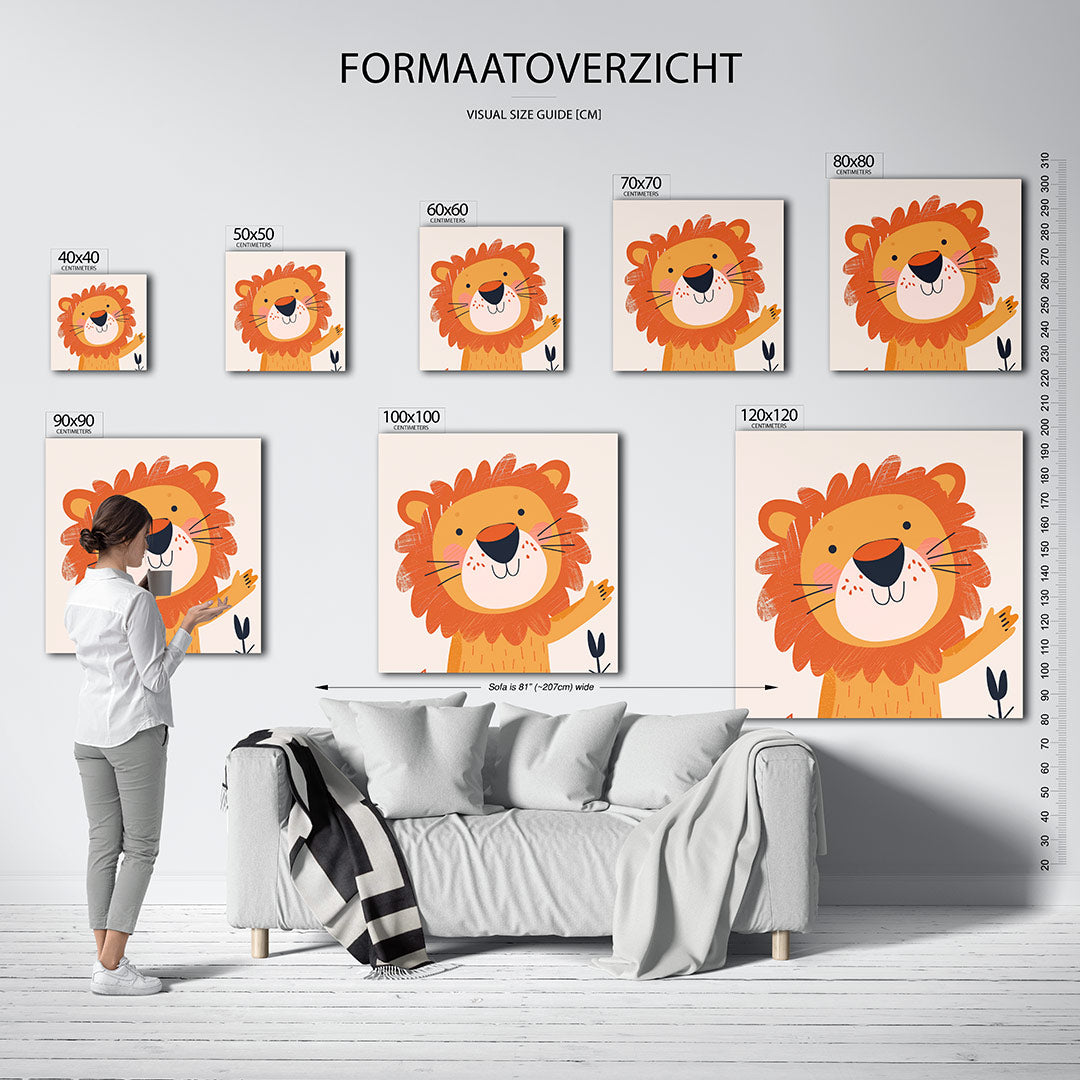 Vrolijke leeuw illustratie Kunstwerk