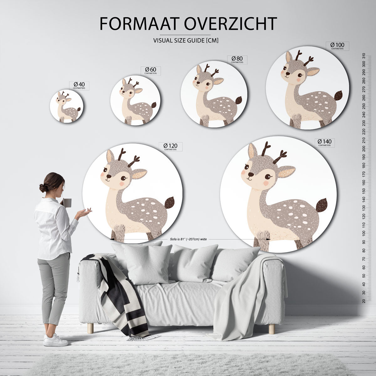 Hert met stippen Muurcirkel