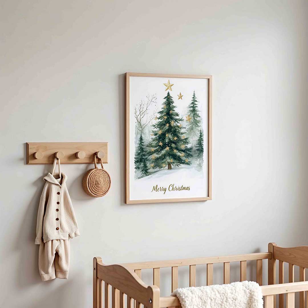 Kerstboom met sterren Poster