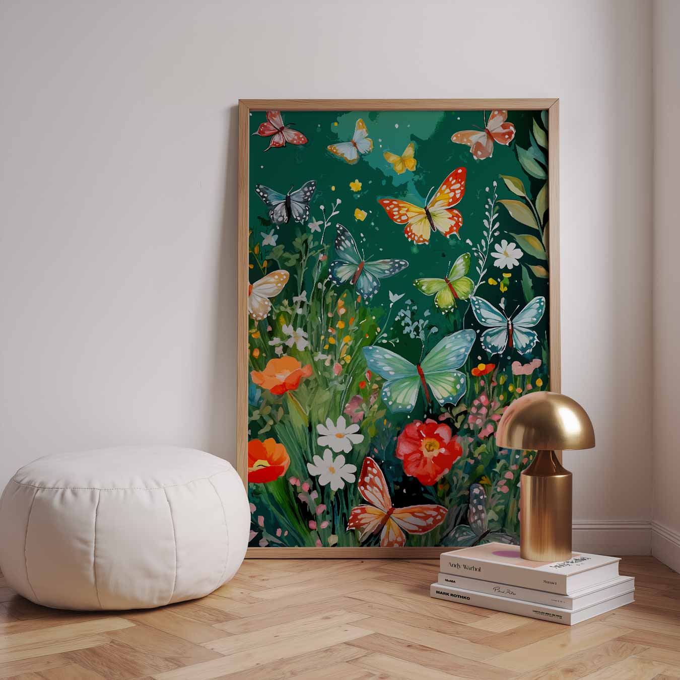 Vlinders en Bloemen Paradijs Poster-WallArtistic