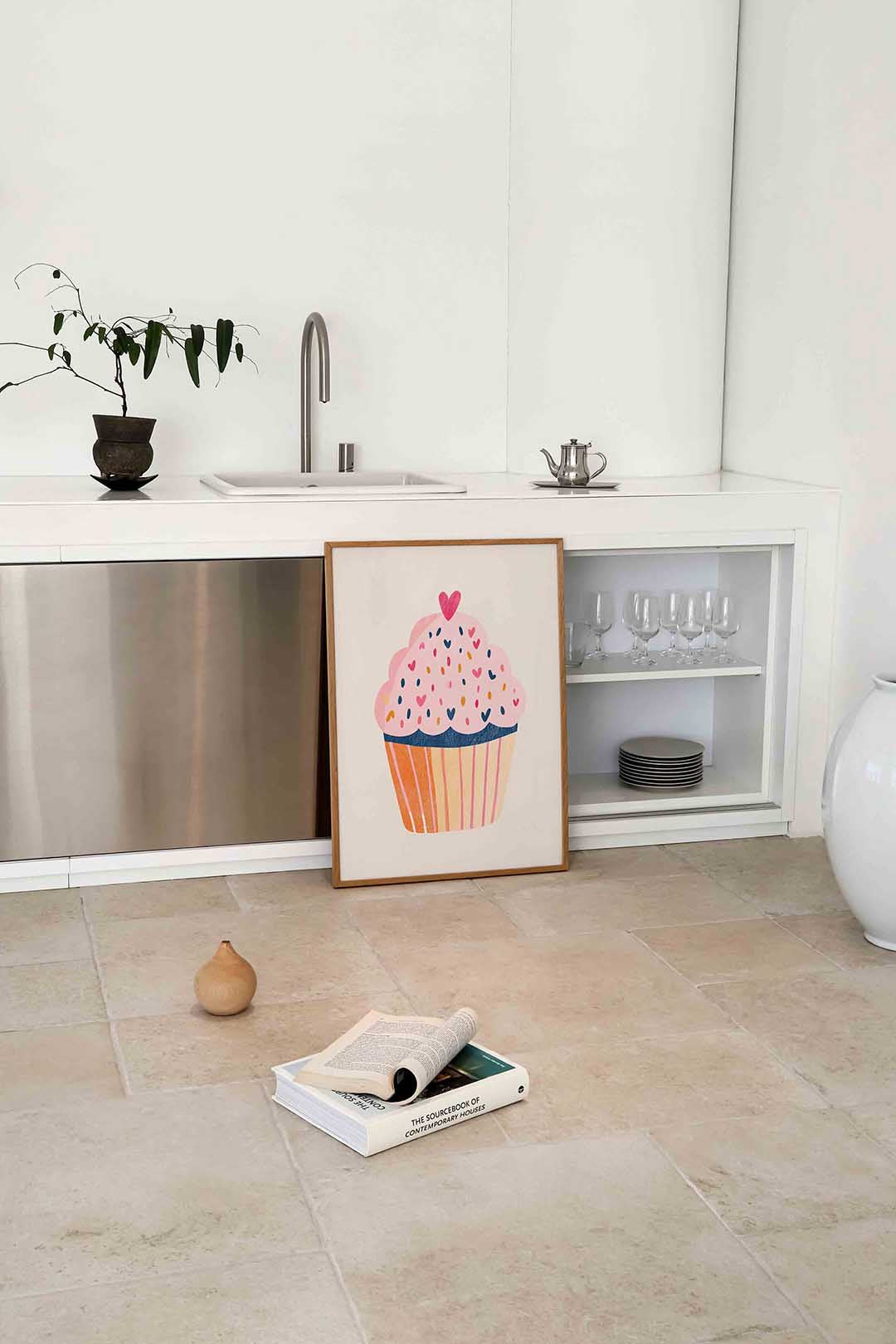 Cupcake met hartjes Poster