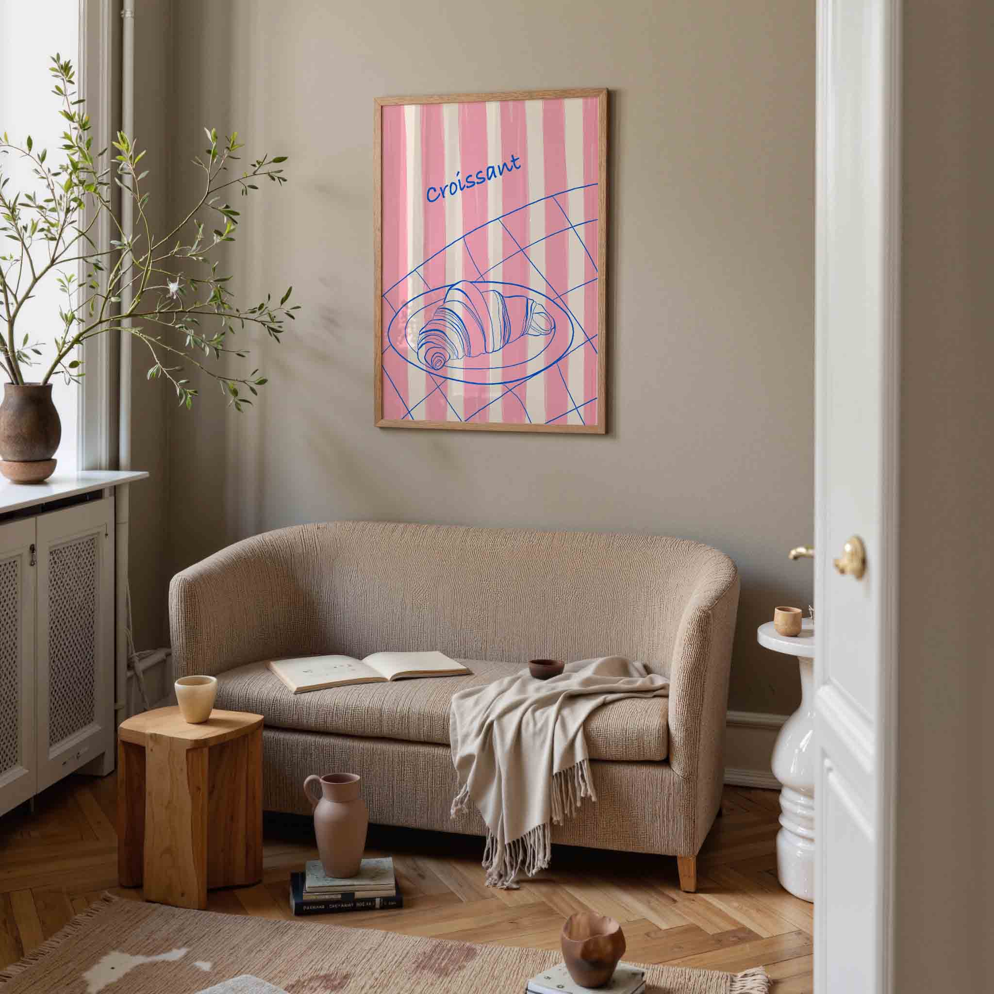 Croissant op bord Poster