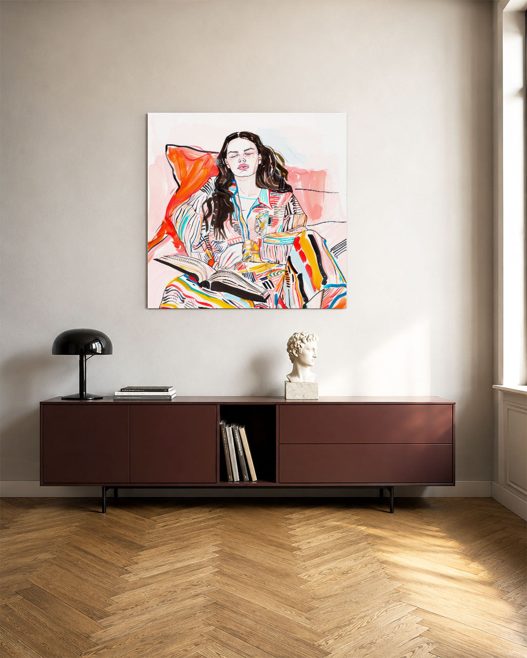 Kleurrijke lezing Kunstwerk