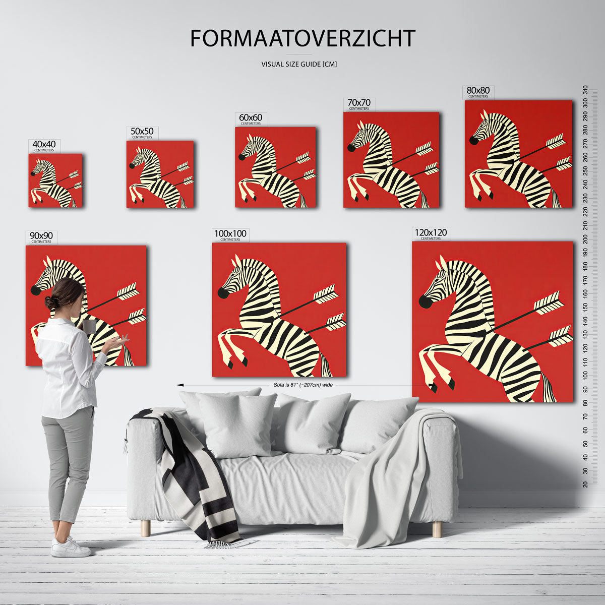 Zebra met pijlen Poster
